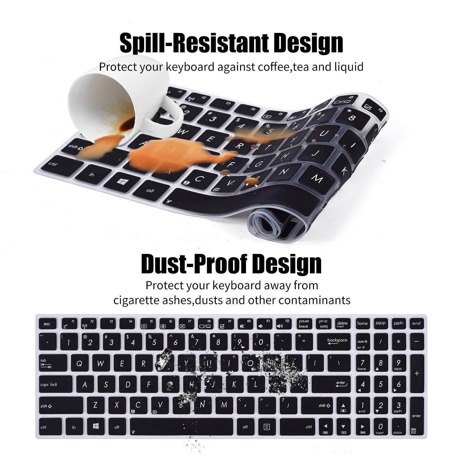 Keyboard Cover for ASUS G501JW UX501 K501UX K501LX GL502VY GL502VM GL551JM GL551JW GL552VW GL552JX Q503UA Q524U Q552UB Q553UB Q534UX F554LA F555LA F555UA F556UA R556LA X550ZA X751LAV GL752VW GL702VM