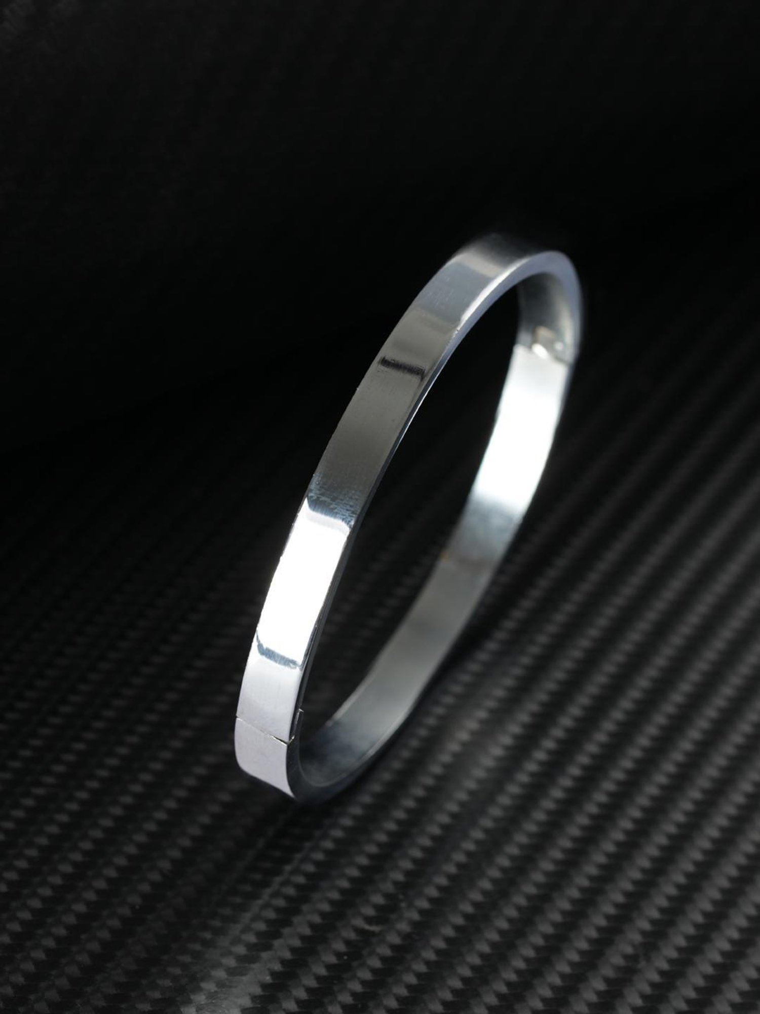 Bold by Priyaasi Solid Silver-Plated Cuff Bracelet for Men