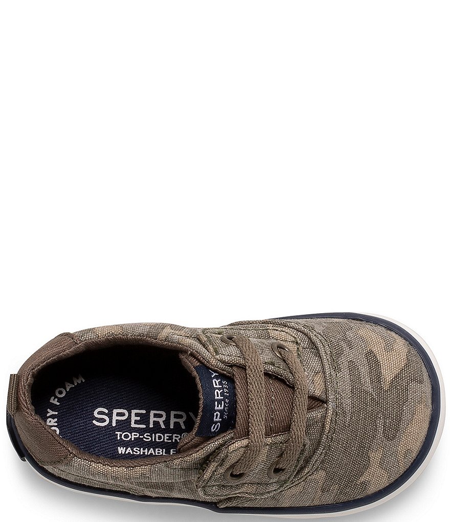 Sperry Boy's Spinnaker Jr Camo Print Washable Sneaker Crib Shoes (Infant)