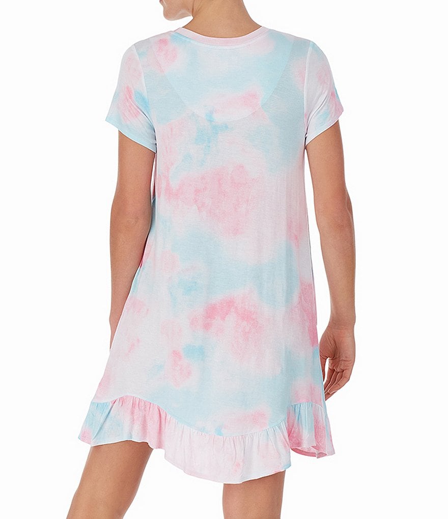 Kensie Tie-Dye Print Jersey Knit Sleepshirt