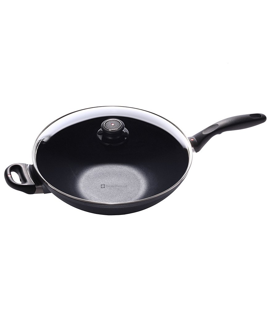 Swiss Diamond HD Classic 11.8#double; Nonstick Induction Wok With Lid