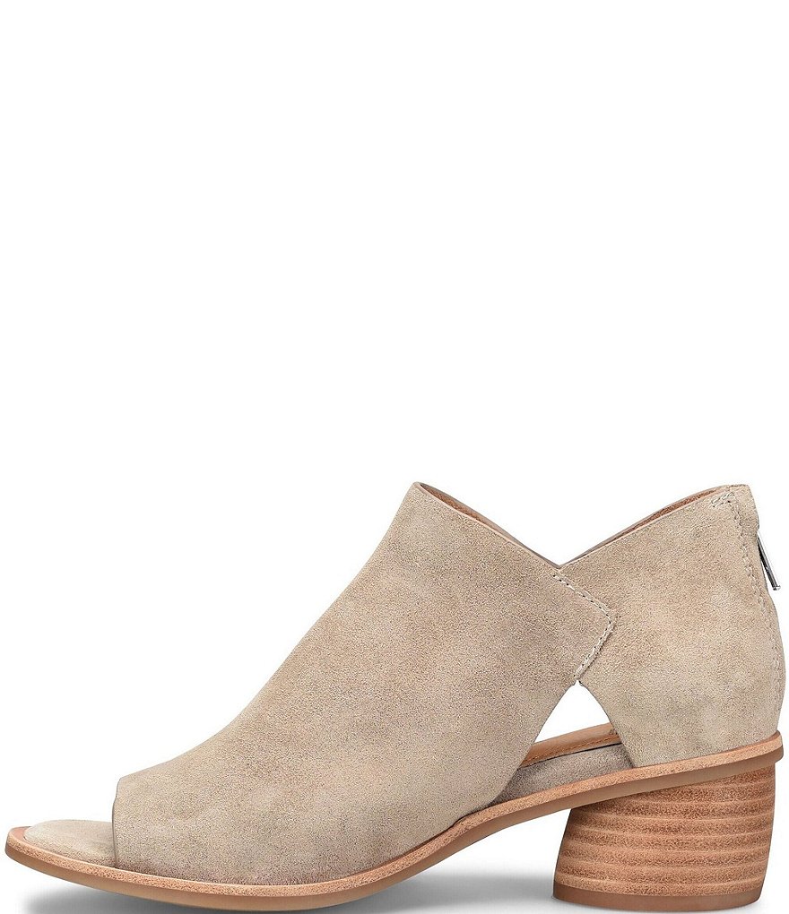 Sofft Carleigh Suede Rounded Stack Heel Peep Toe Pumps