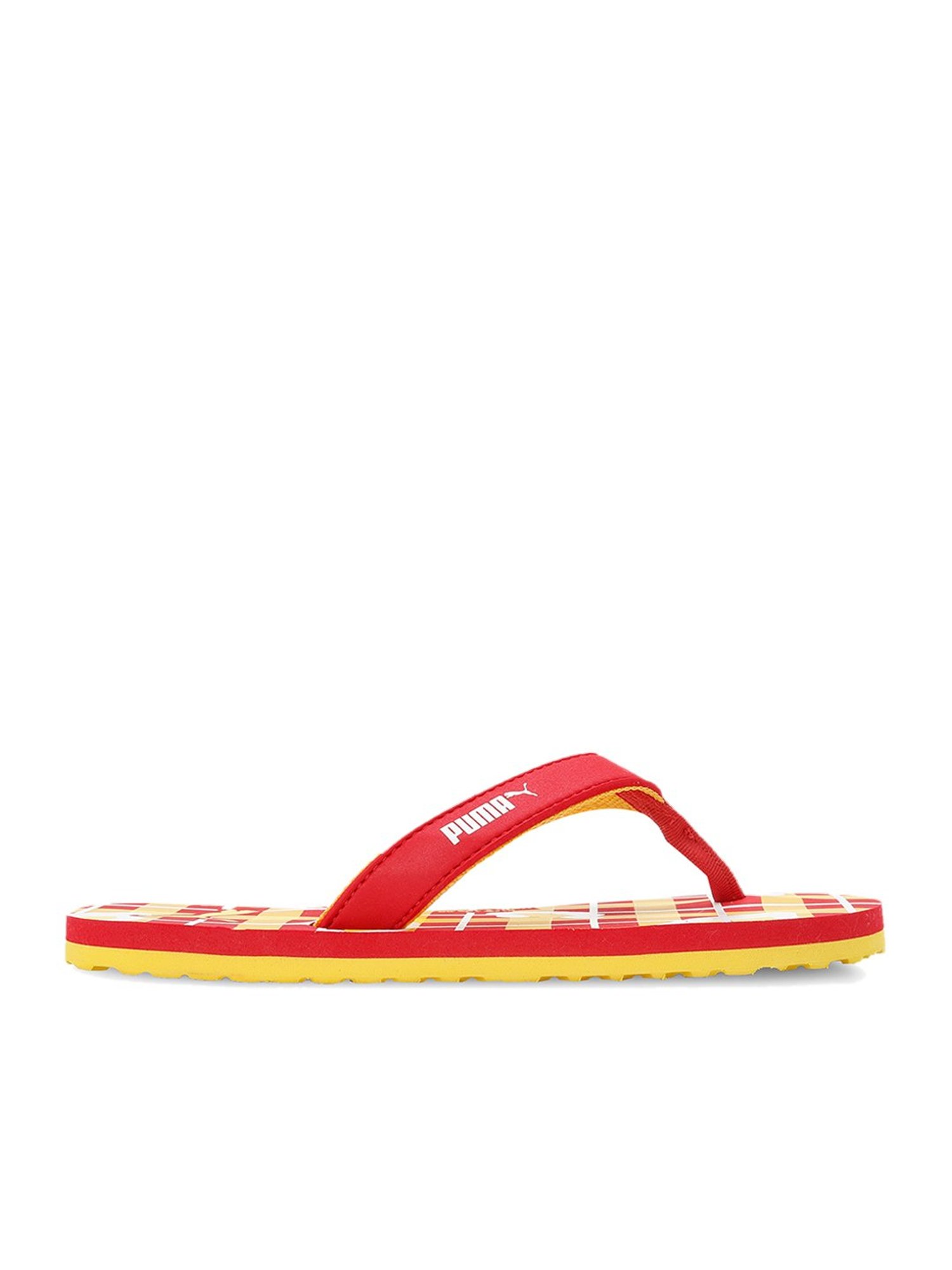 Puma Kids Bobble Red & Yellow Flip Flops