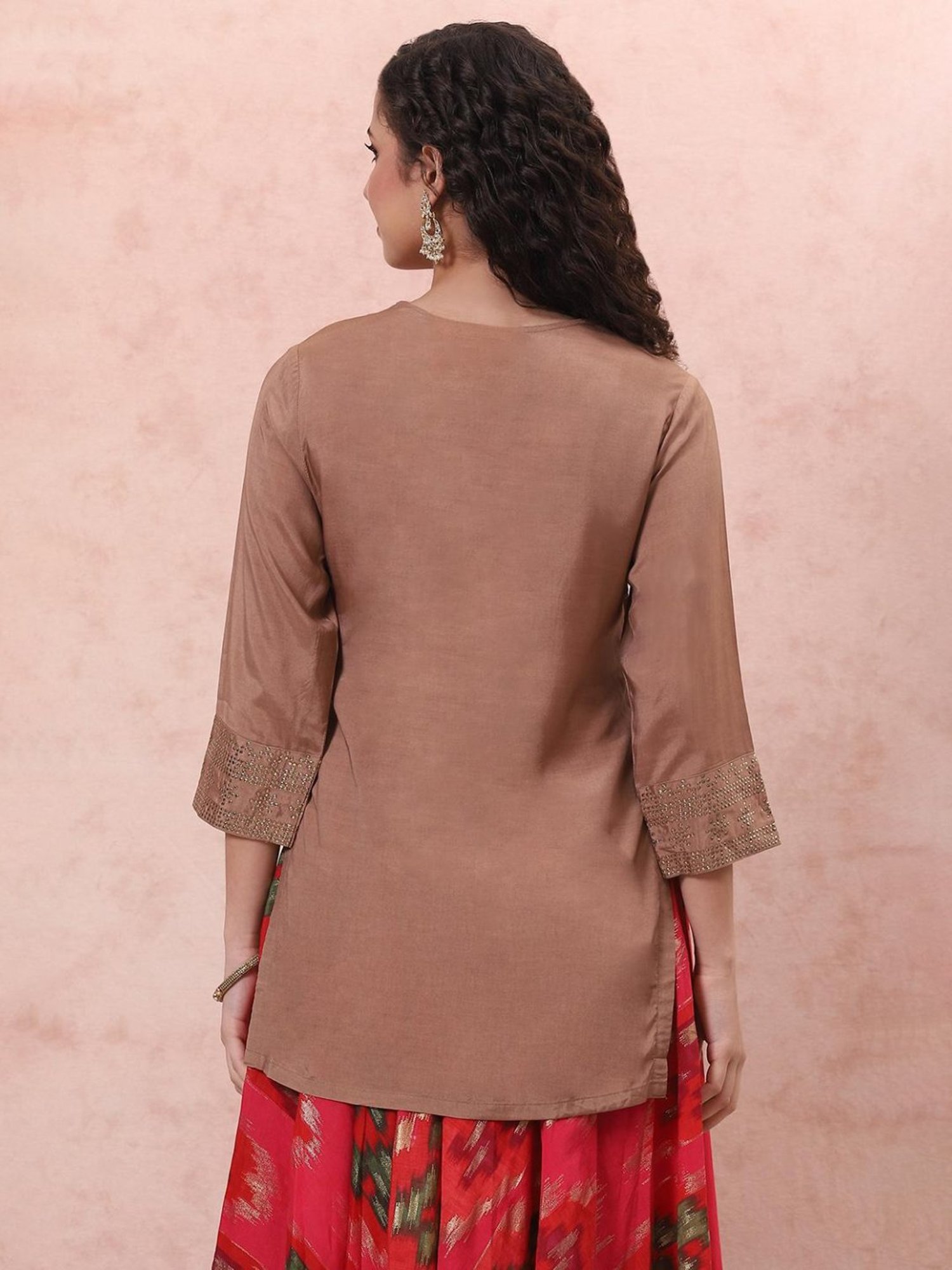 Rangriti Beige Embellished Tunic