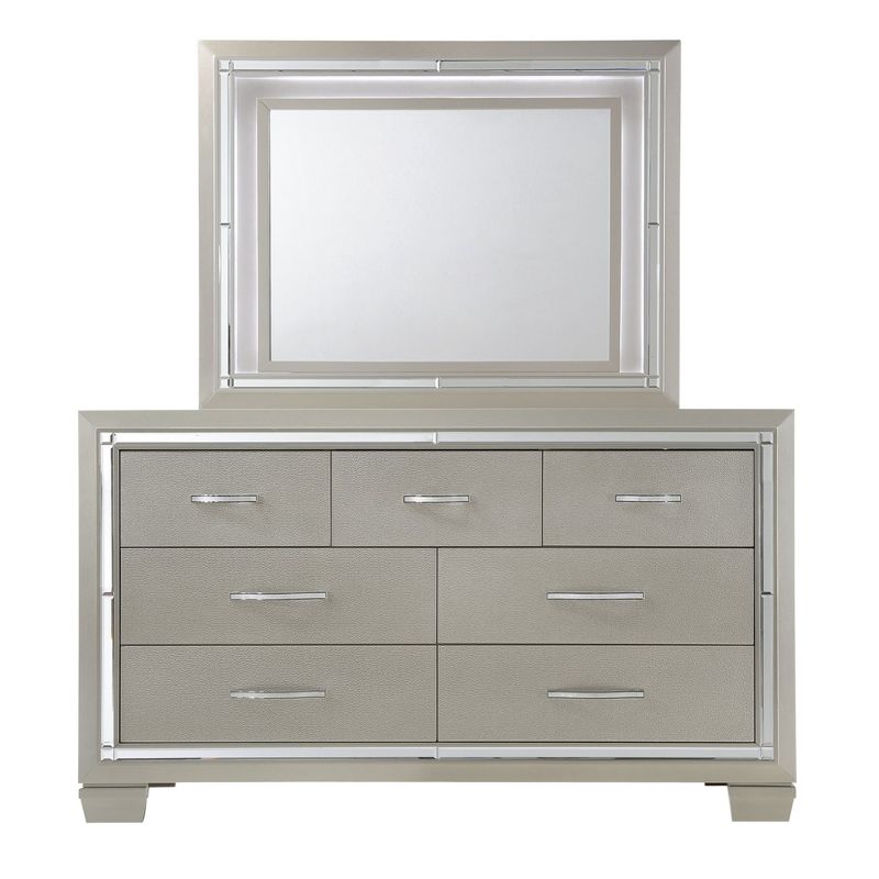 6pc King Glamour Platform Storage Bedroom Set Champagne - Picket House Furnishings