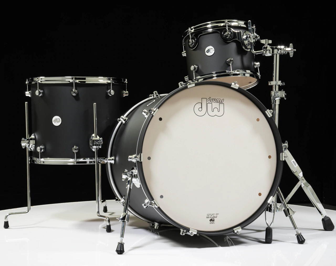 DW Design Series 3pc Drum Set 12/16/22 - Black Satin