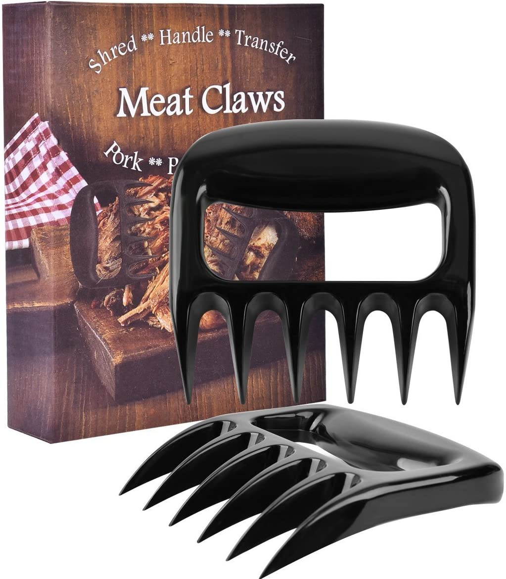 Tailbox Barbecue Claws Set of 2 Bear Claws BBQ Meat Handler Forks - Pulled Pork Shredder Claws for Carving & Shredding Meat (Black)