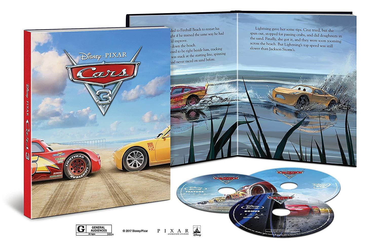 cars 3: exclusive digibook bluray + dvd + digital