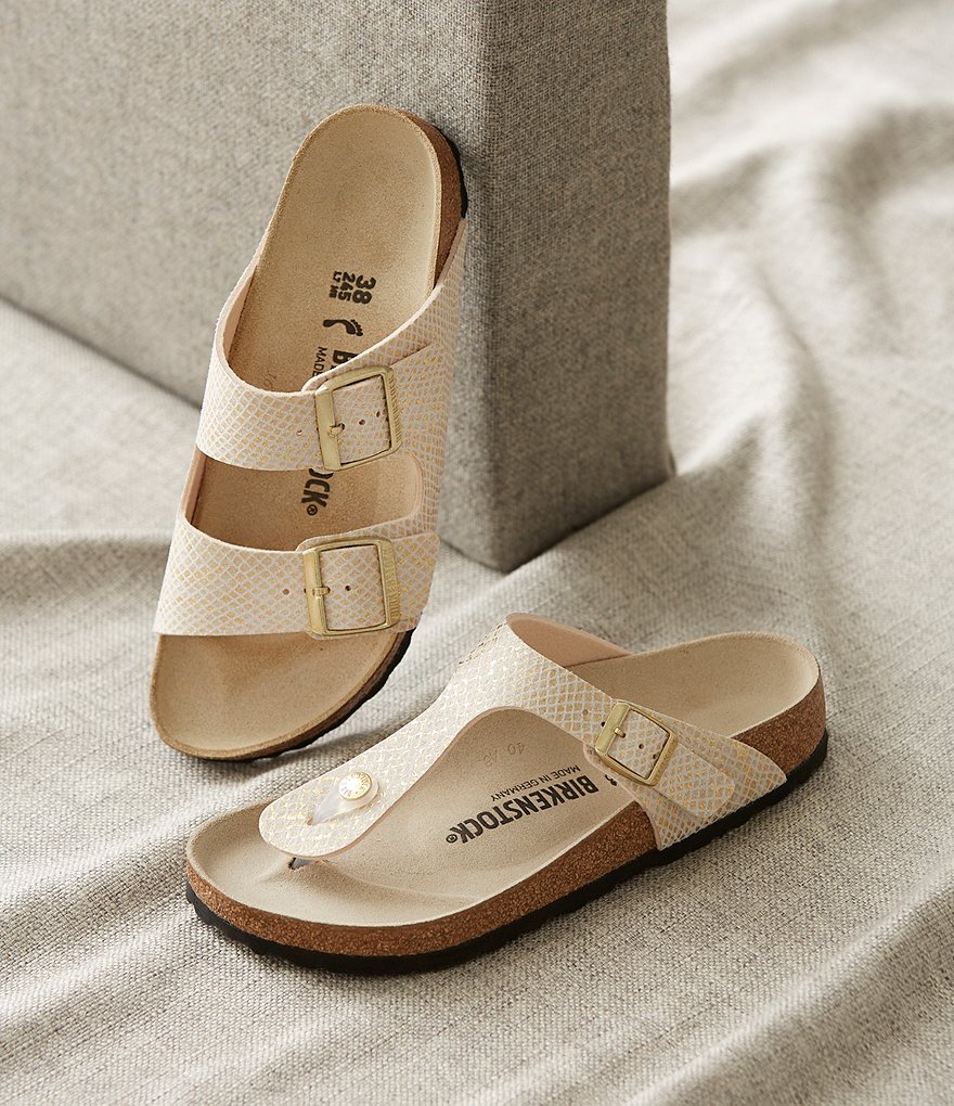 Birkenstock Women's Arizona Python Embossed Double Buckle Sandals