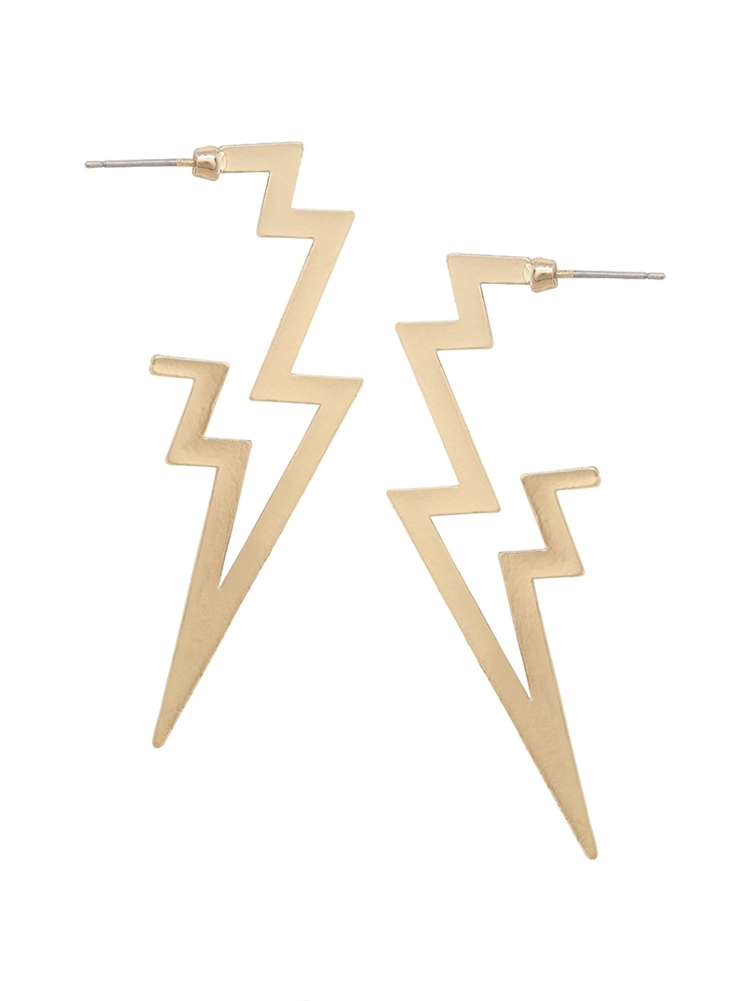 OOMPH Gold Geometric Bold Look Hoop Earrings