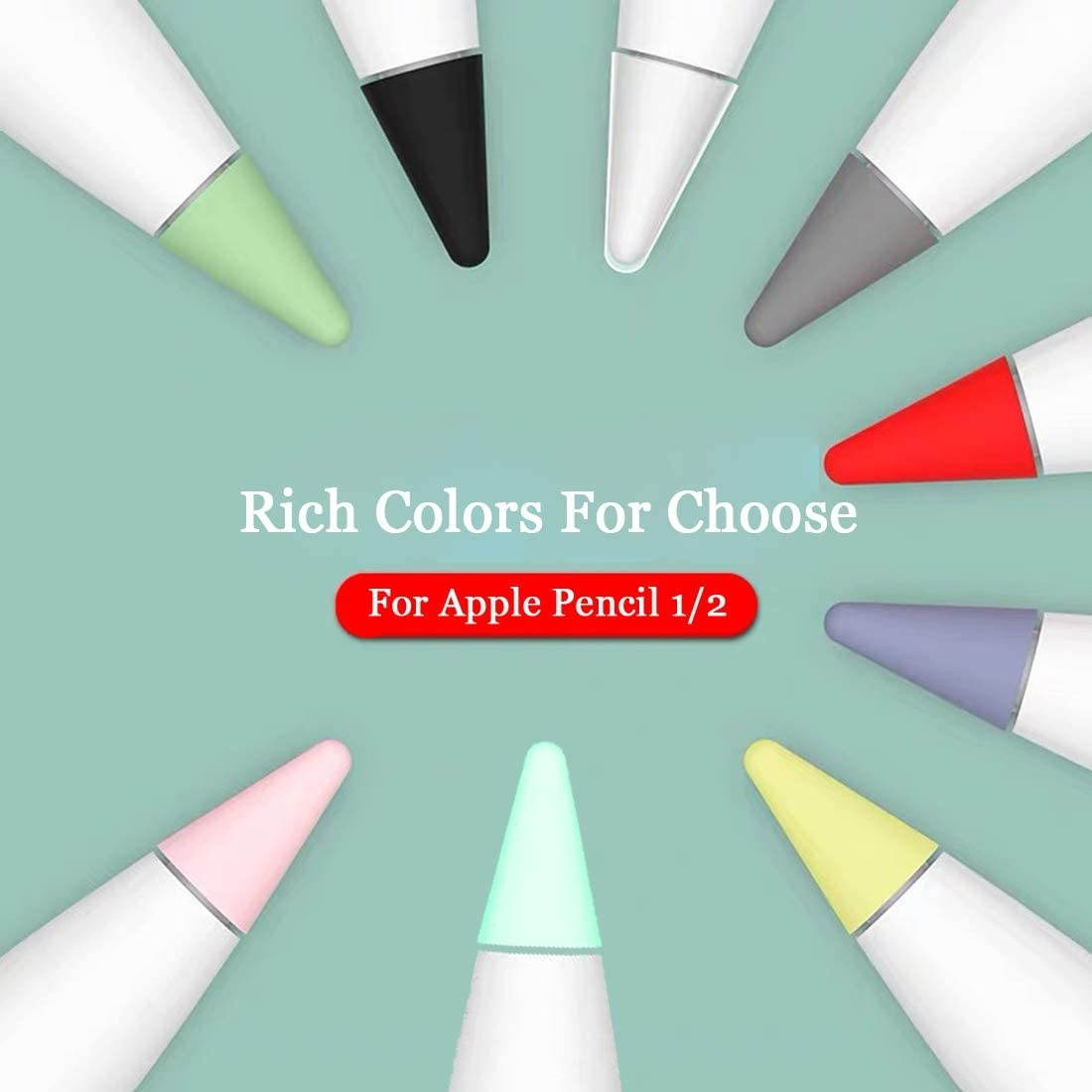 HappyCover Compatible with Apple Pencil Tips, Professional Liquid Silicone Nibs Cover Replacement for 1st & 2nd Gen, Writing Anti-Slip Protective Case for Apple iPad Pencil. (Grey)