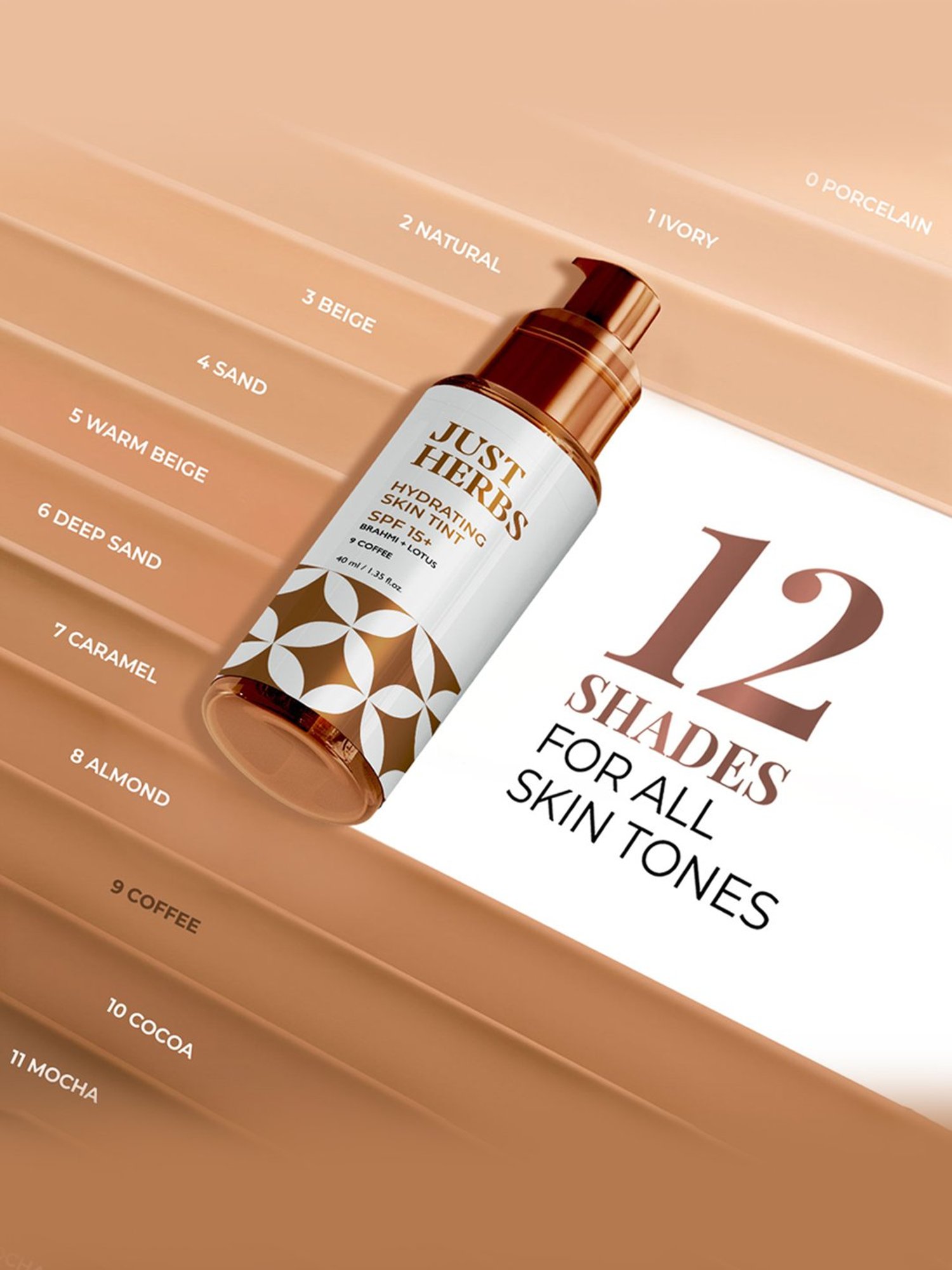JUST HERBS Hydrating Skin Tint SPF 15+ 9 Coffee - 40 ml