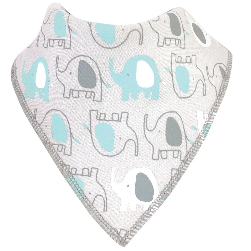 Luvable Friends Baby Boy Cotton Fleece Bandana Bibs, Boy Basic Elephant, One Size