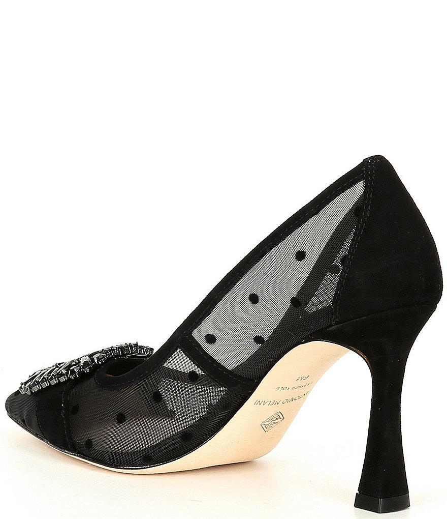 Antonio Melani Siendra Two Dot Mesh Fabric Rhinestone Ornament Detail Pumps