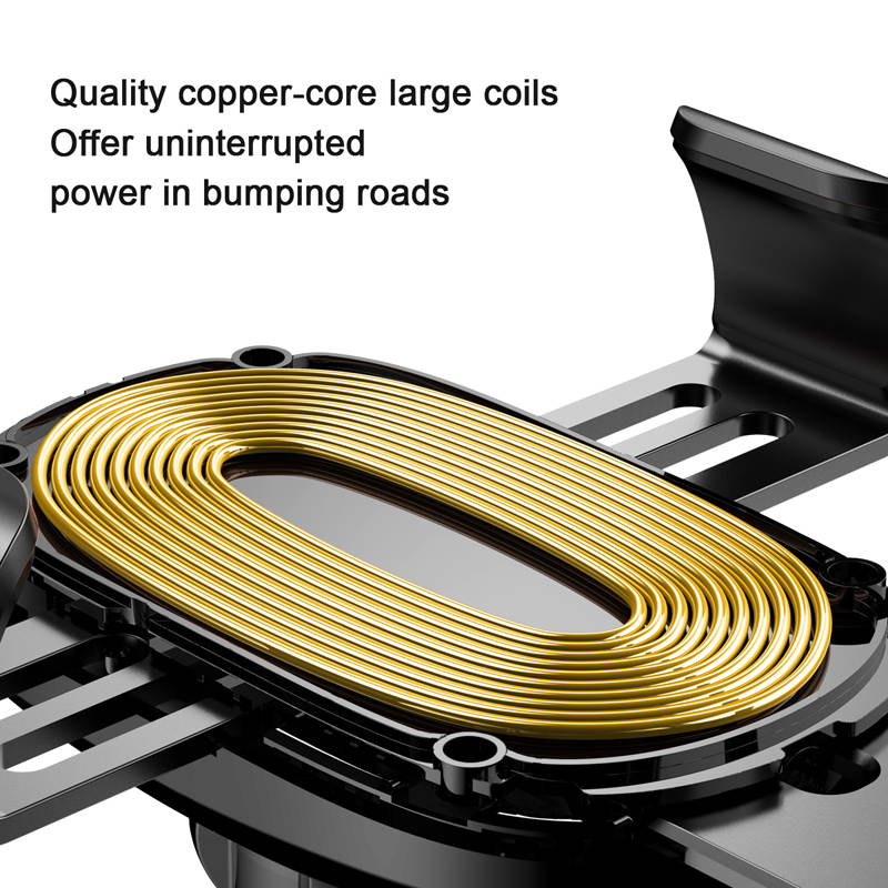 KuWfi GC21 Car Mount Qi Wireless Charger Flash Charge Wireless Charging Pad Car Holder Stand