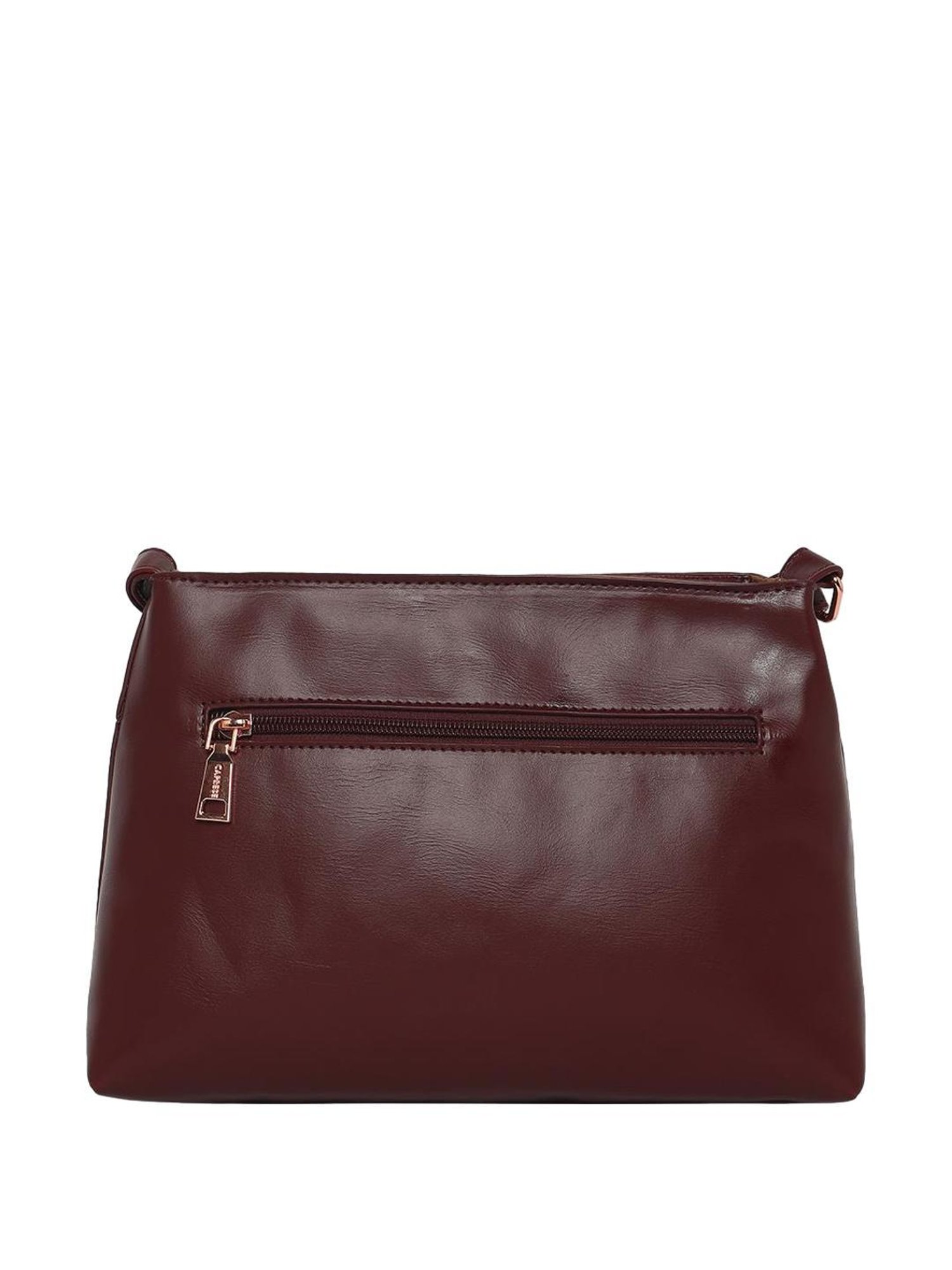 Caprese Gigi Bordeaux Faux Leather Solid Sling Handbag