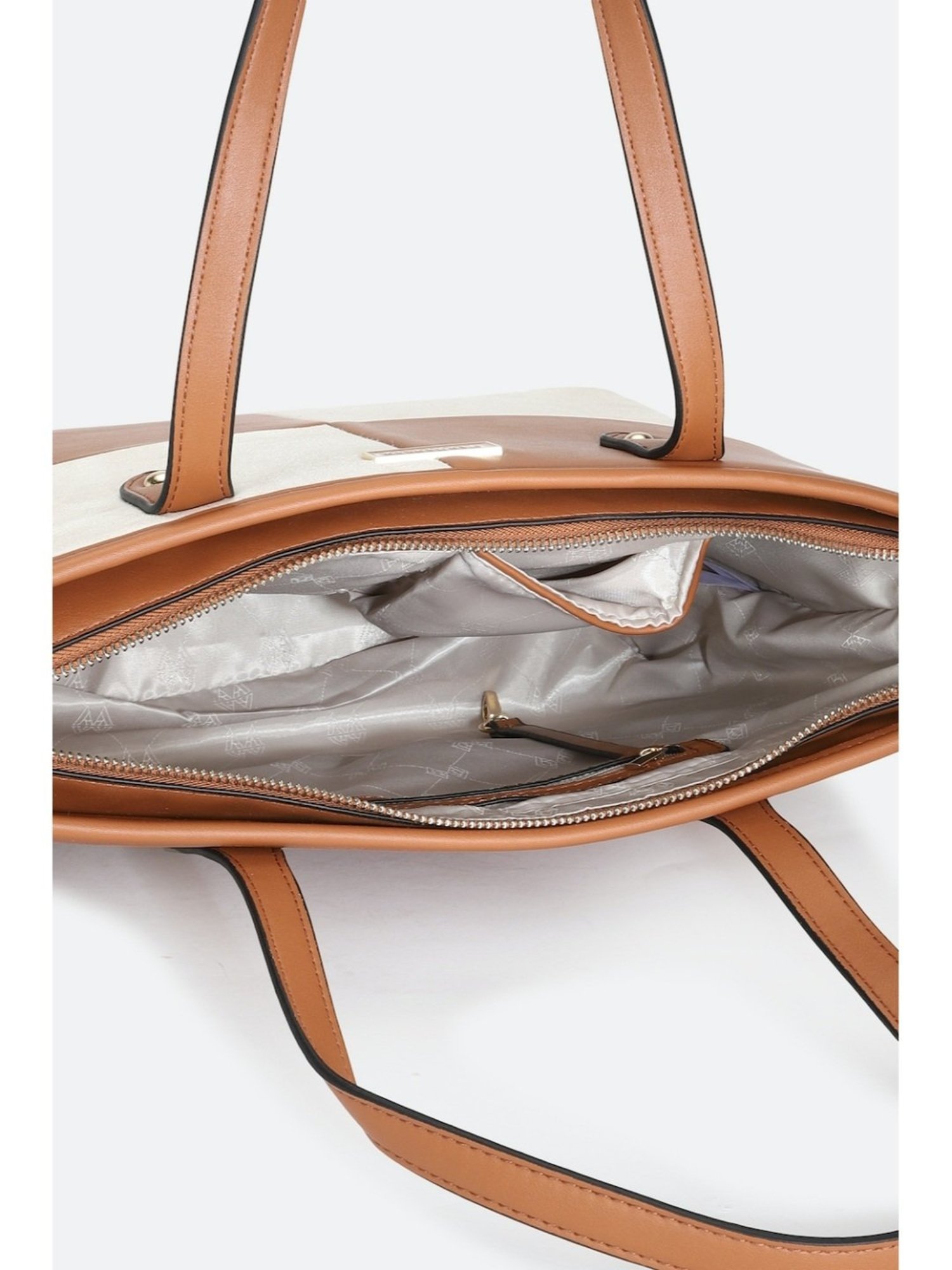 Van Heusen Orange Color Block Tote Bag