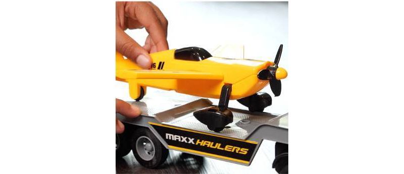 Maxx Action Lights & Sounds Airplane Semi Truck and Trailer Transport Carrier