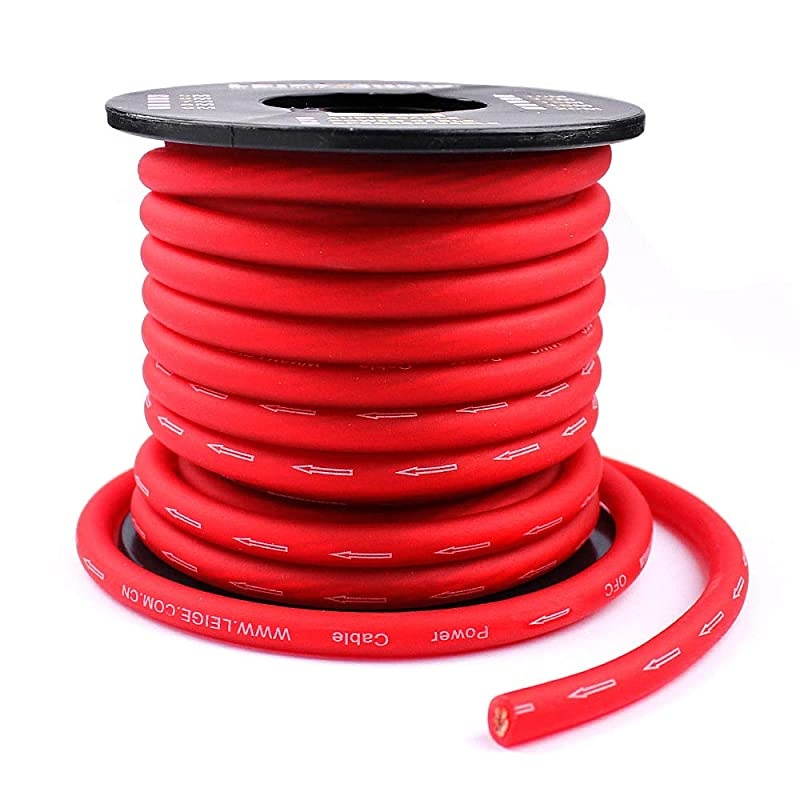 8 Gauge Red OFC Power/Ground Wire,25 Feet,99.9% Oxygen-Free Copper