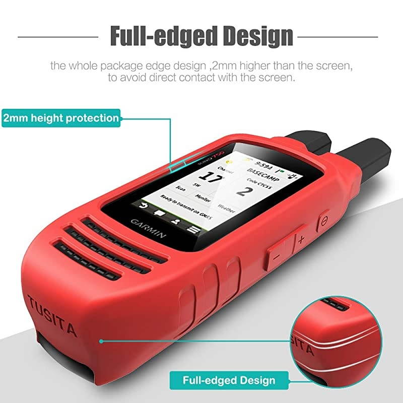 Case for Garmin Rino 750 755T Silicone Protective Cover Handheld GPS Accessories Red