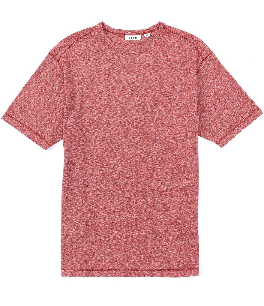 Short Sleeve Solid Snow Yarn Crew