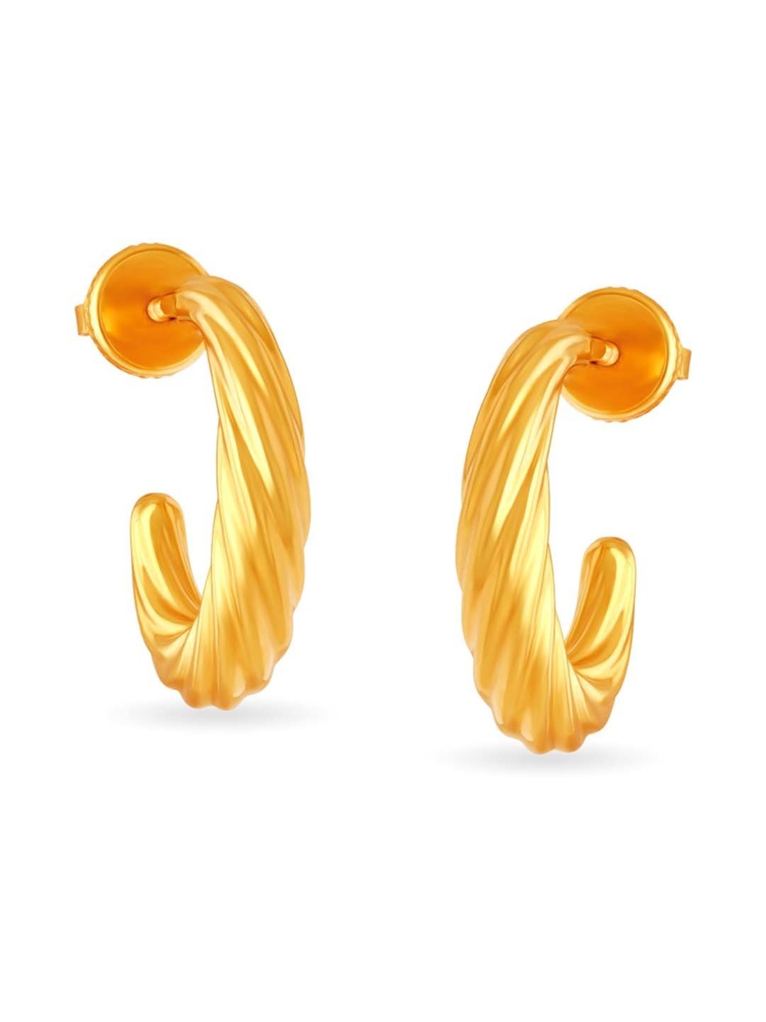 Mia by Tanishq 22 KT Yellow Gold Twisted Hoop Earrings