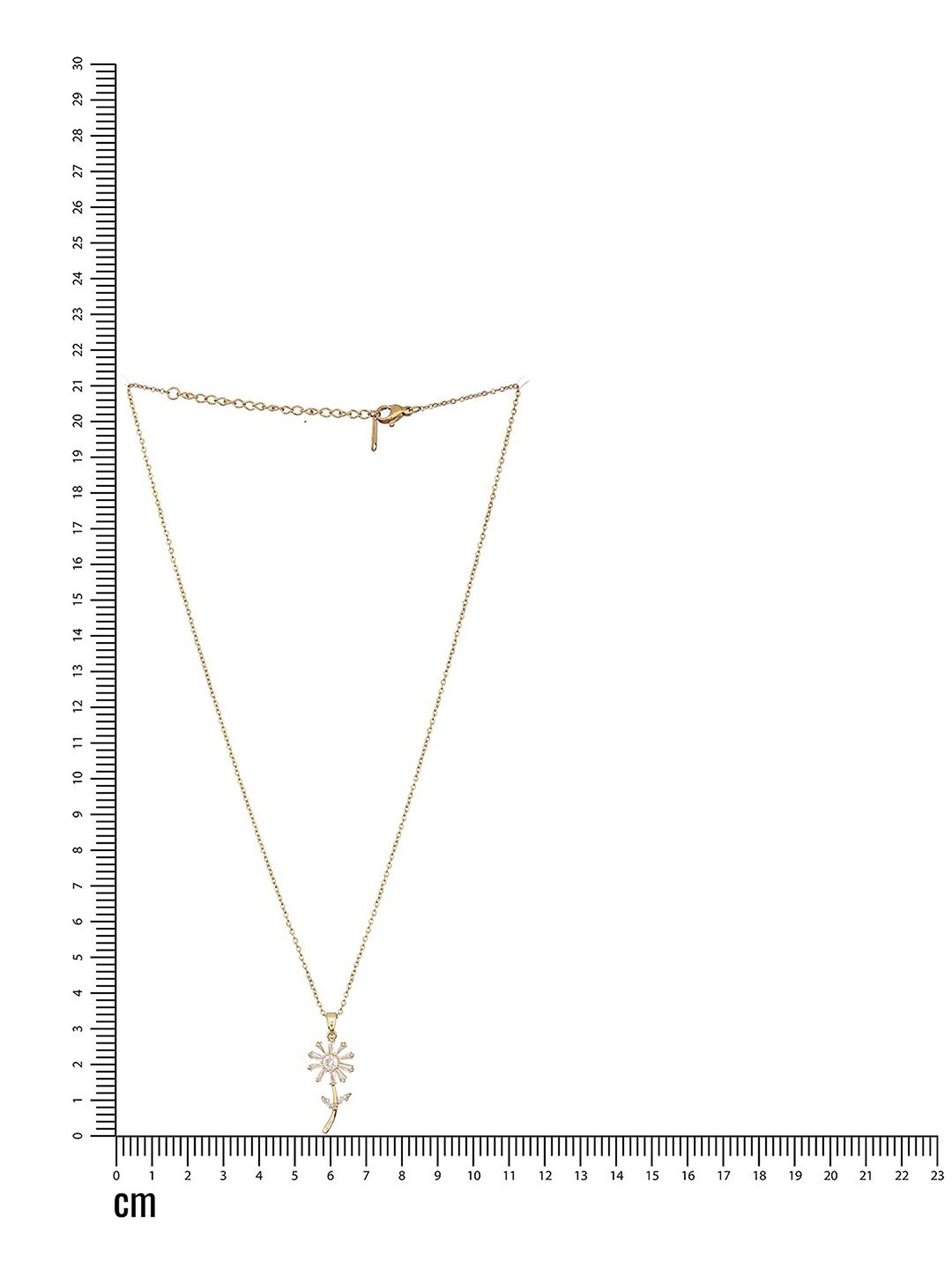 Aatmana Gold-Plated CZ-Studded Floral Pendant with Chain