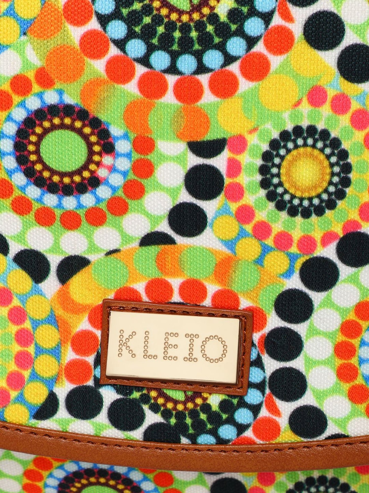 KLEIO Tan Printed Medium Sling Handbag