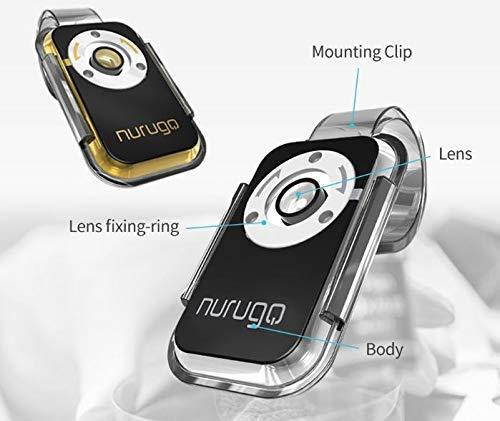 Nurugo Micro Smartphone Microscope 400X Magnification Including Brackets for iPhone - Share Media with The Nurugo Application(Android & iOS) (Silver)