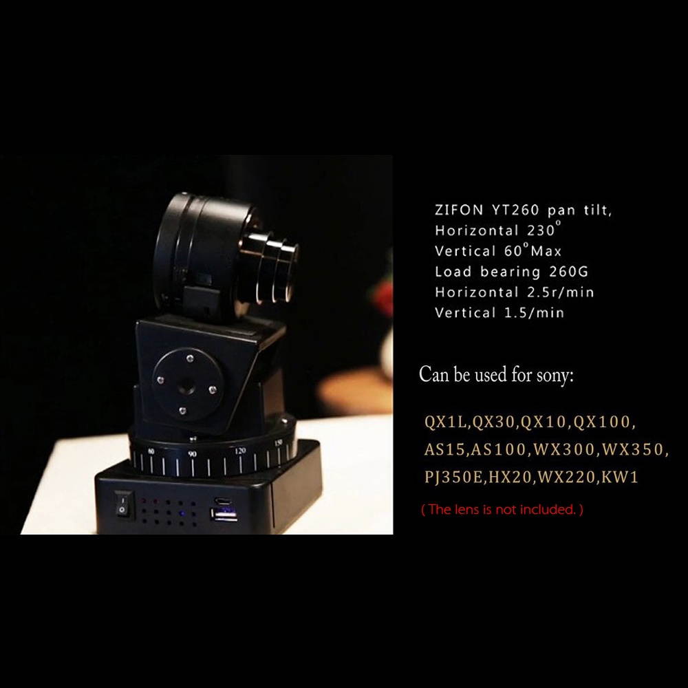 Zifon YT-260 Remote Control Motorized Pan Tilt for Extreme Camera Wifi Camera and Smartphone