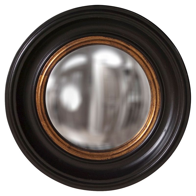 Round Albert Decorative Wall Mirror Black/Gold - Howard Elliott