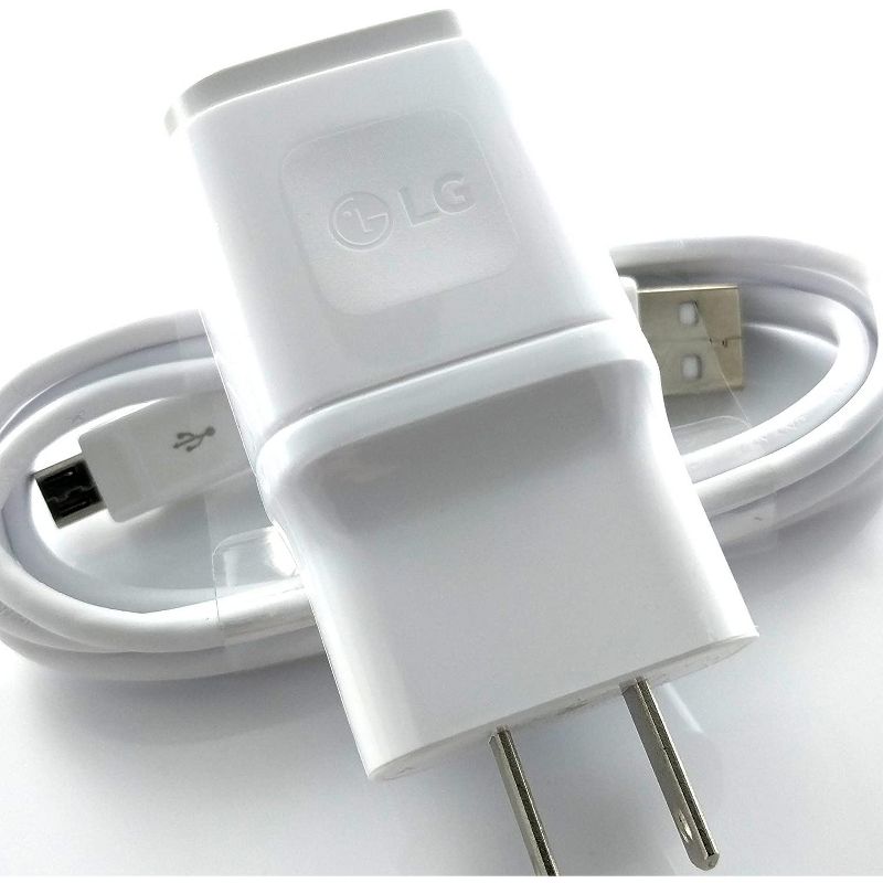 LG Original Quick Wall 1.8 Charger + Micro USB Cable - Bulk Packaging - White