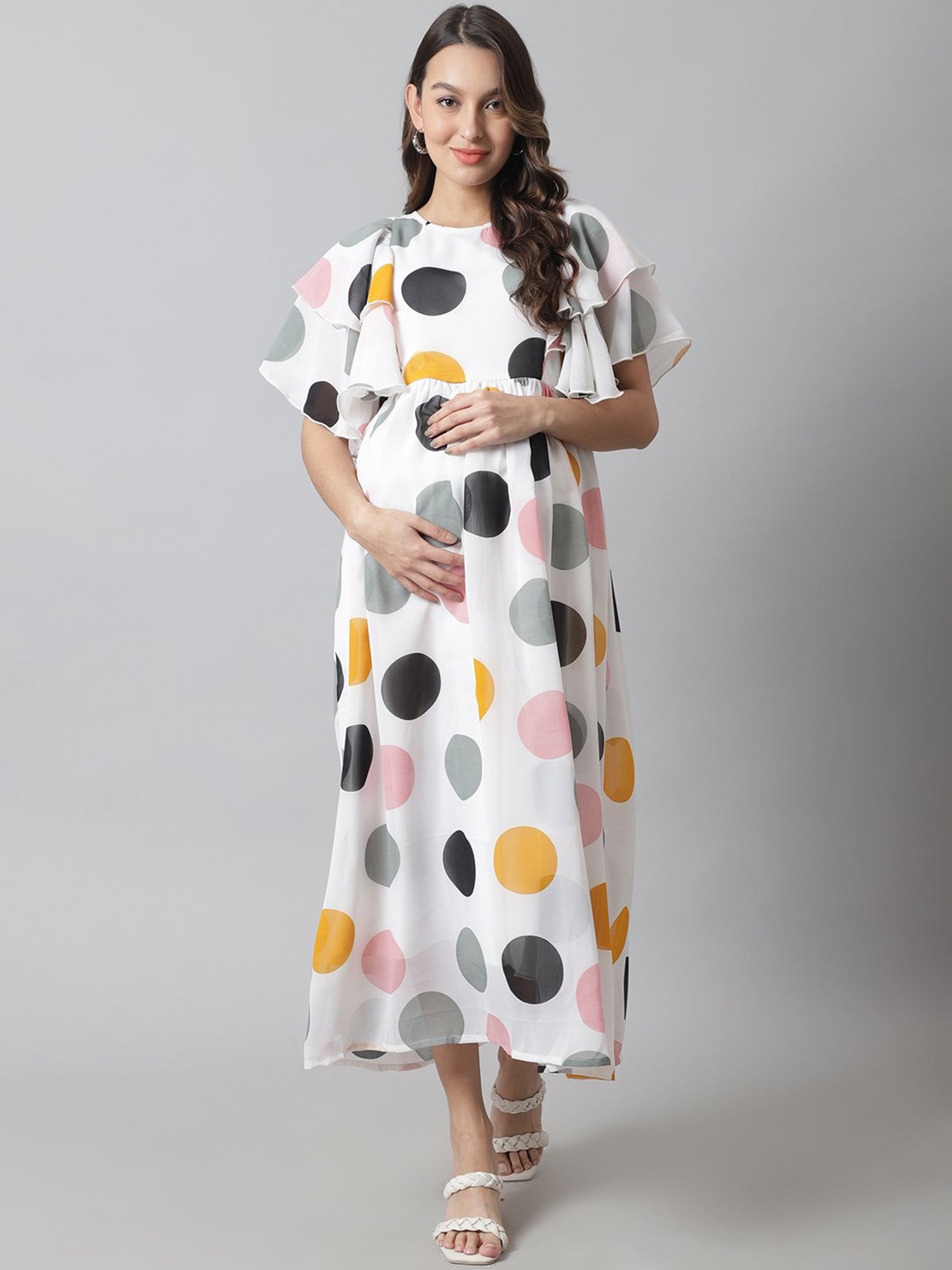 Mine4Nine Multicolor Printed Maternity Kurta