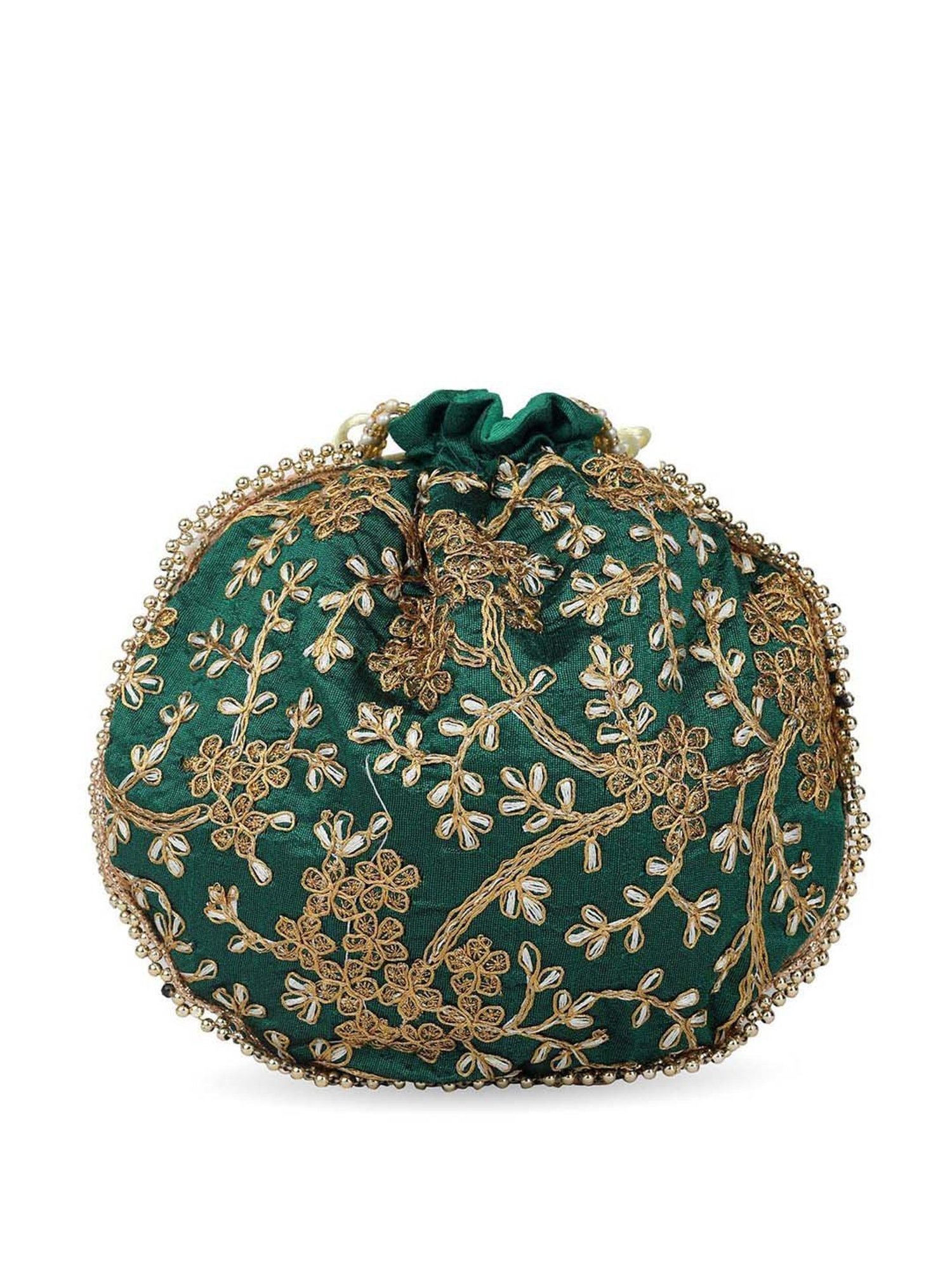 Gaurapakhi Green Embellished Potli