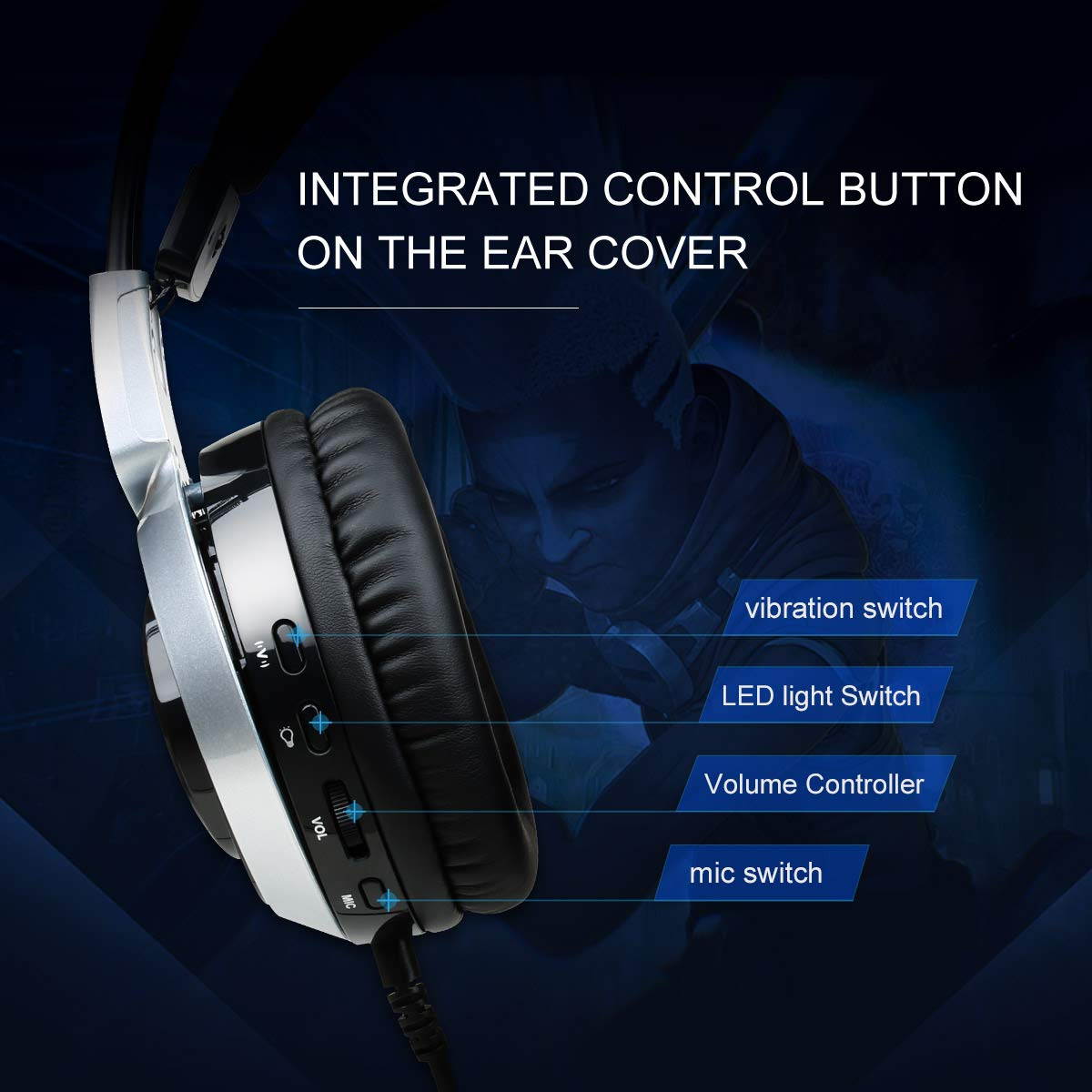 SOMIC G951 LED Light USB Gaming Stereo Headphones Headset with Microphone and LED light For PC Video Games