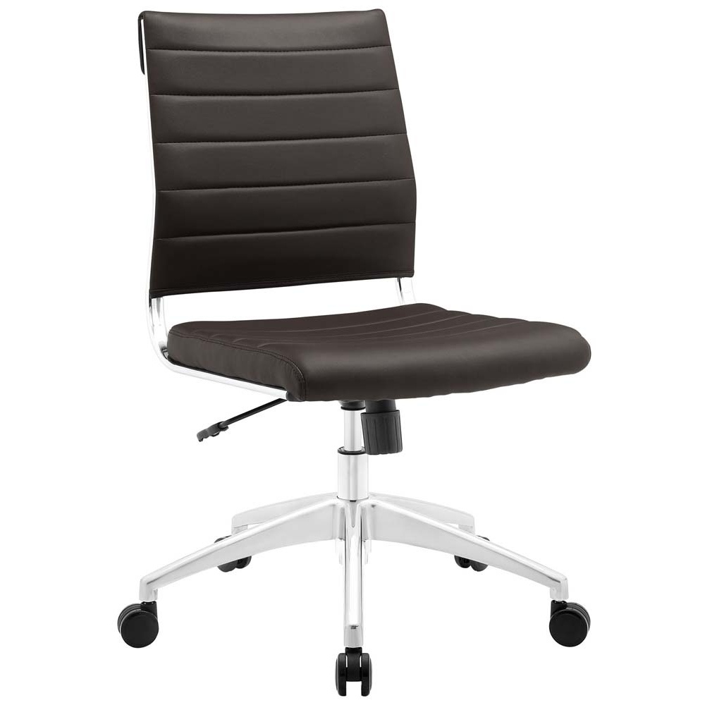 Jive Armless Mid Back Office Chair in Brown