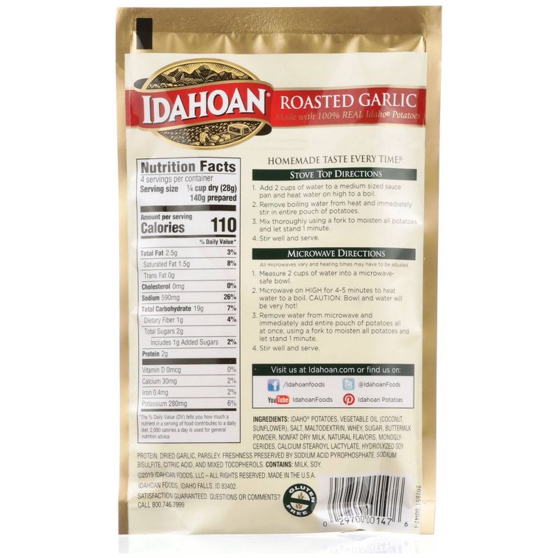 Idahoan Roasted Garlic Mashed Potatoes 4oz