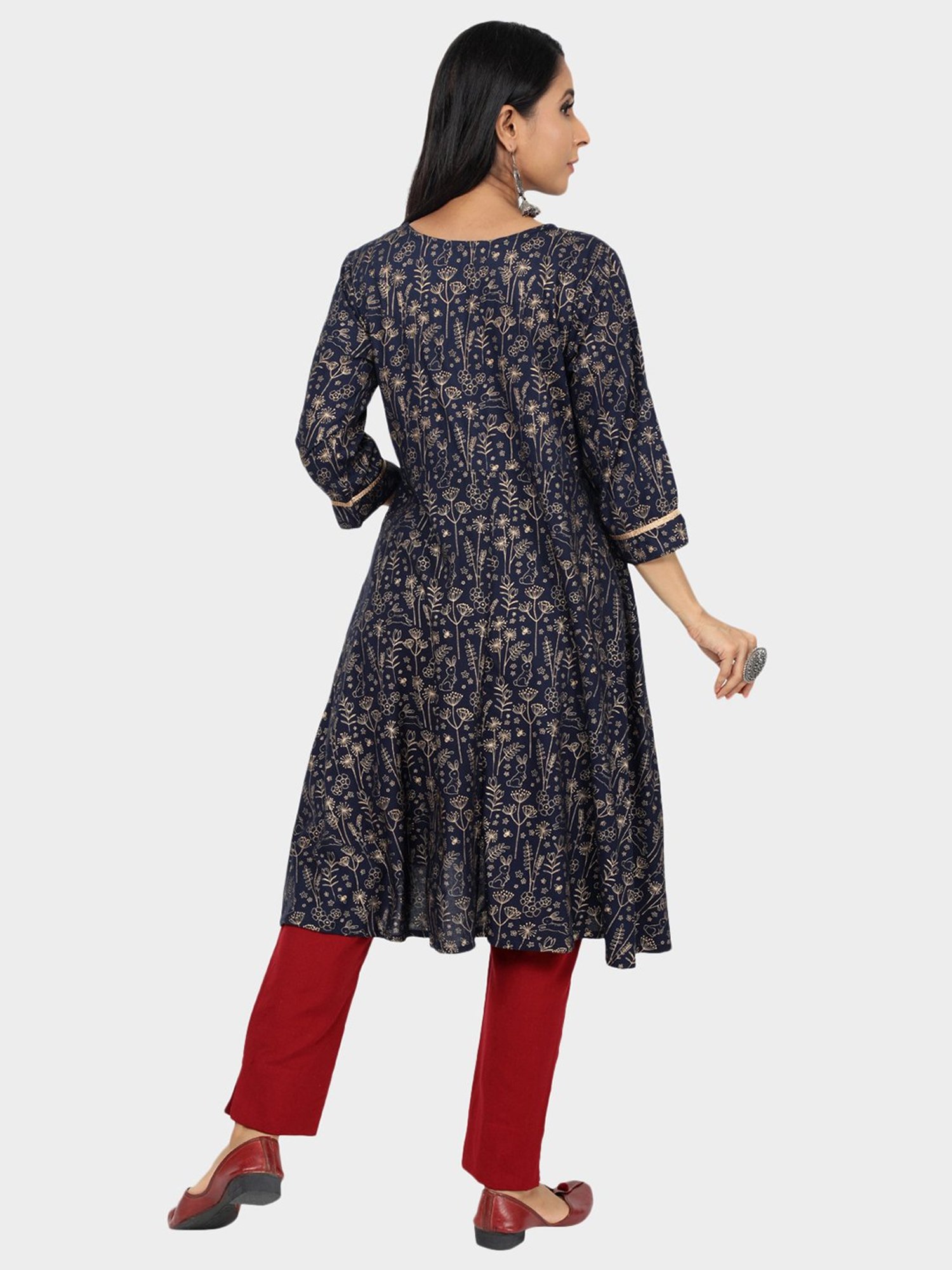 Paislei Blue Printed Kurta