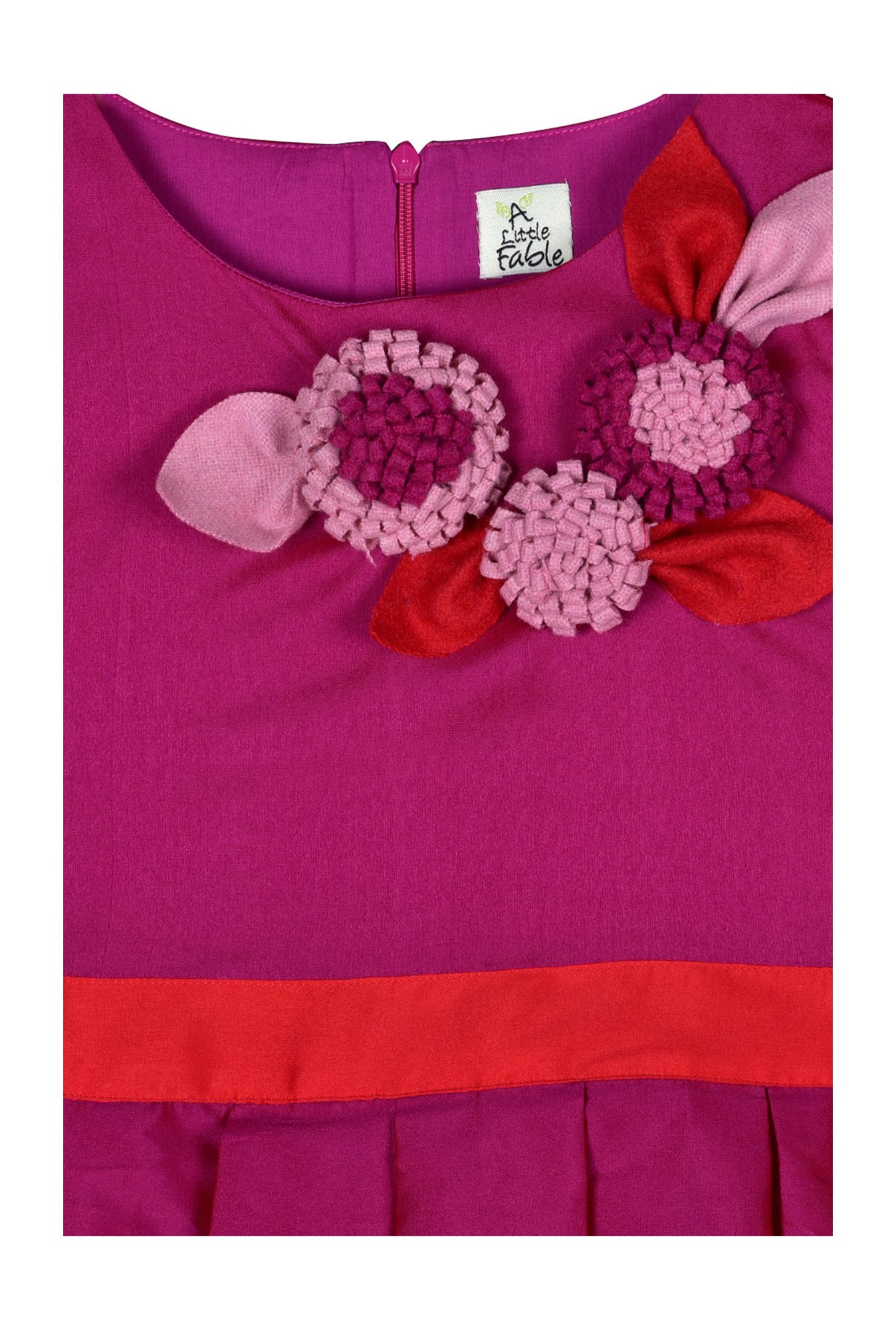 A Little Fable Kids Pink Applique Dress