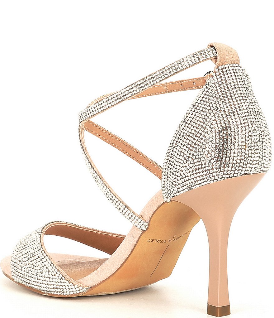 Chelsea & Violet Queen Rhinestone Embellished Strappy Dress Sandals