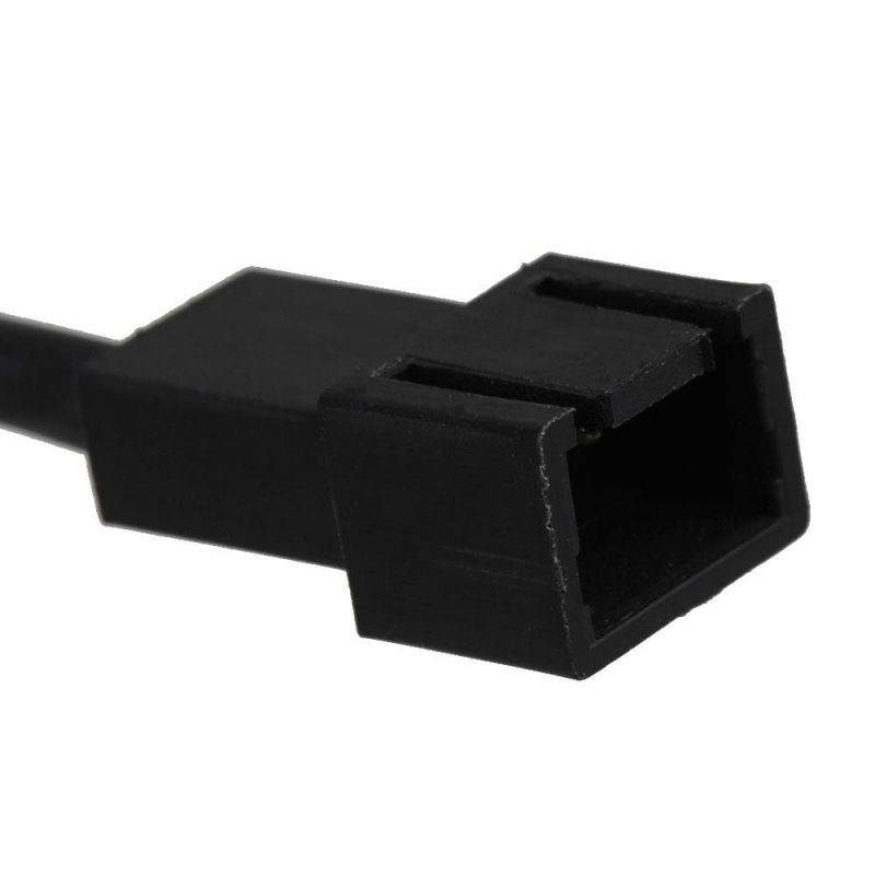 2PCS 3 Pin Connectors Computer PC Case Cooler Fan Extension Cable Black Sleeved