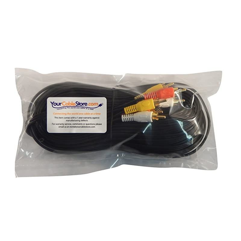Cable Store 50 Foot RCA AudioVideo Cable 3 Male To 3 Male