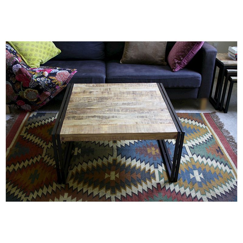 Handcrafted Reclaimed Wood Coffee Table Natural - Timbergirl