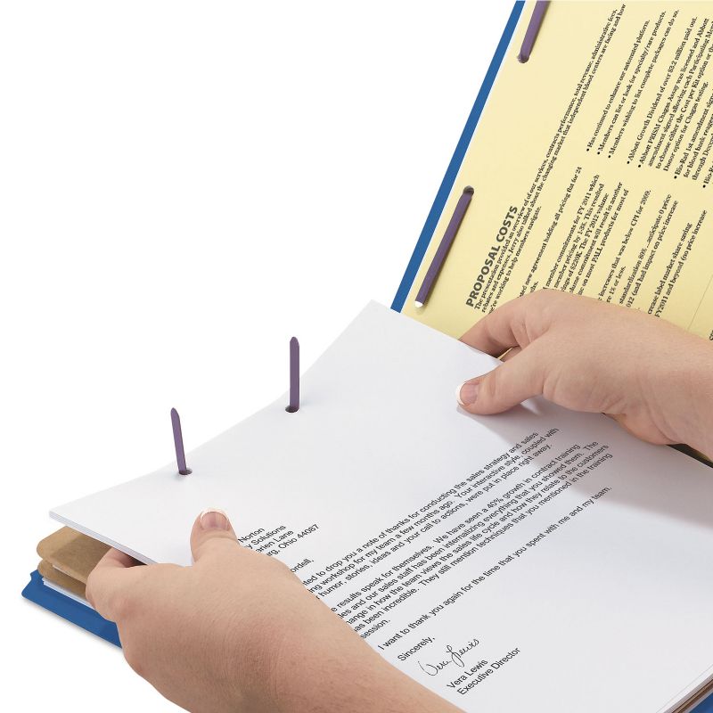 Smead Pressboard Classification Folders Letter Six-Section Dark Blue 10/Box 14032