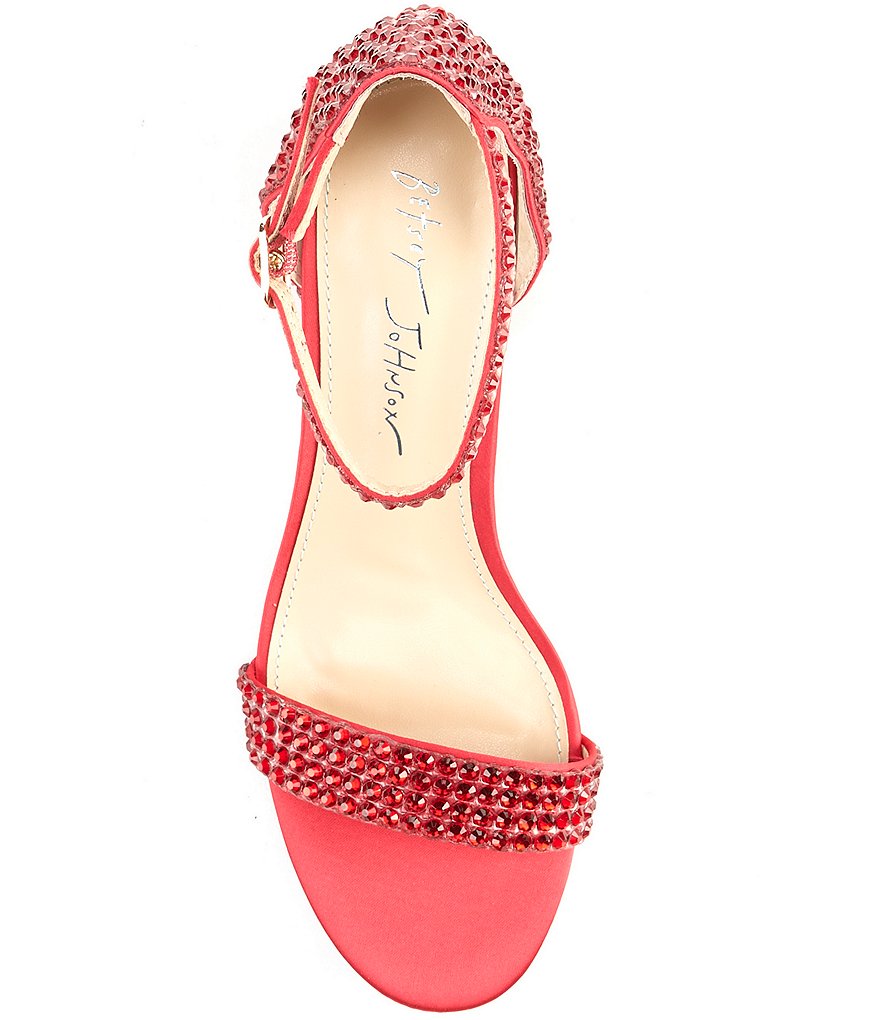 Blue by Betsey Johnson Mari Oversized Rhinestone Embellished Block Heel Dress Sandals