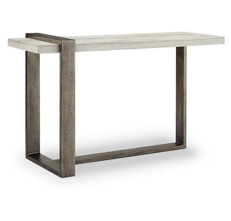 Valeri Modern Flared Glass Top Sofa Table Satin Plated - HOMES: Inside + Out