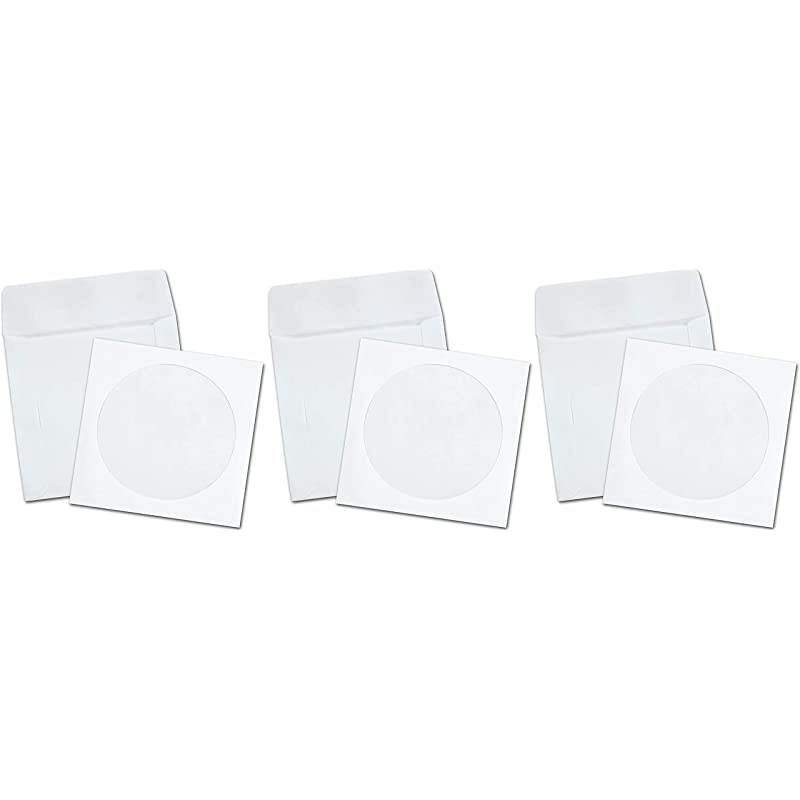 CD/DVD Envelopes, White, Pack of 100 (62903), 3 Pack