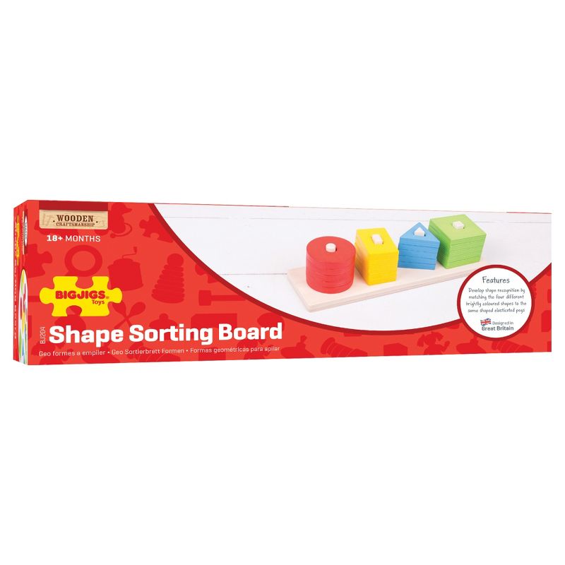 Bigjigs Toys Shape Sorting Board Wooden Developmental Toy (20pc)