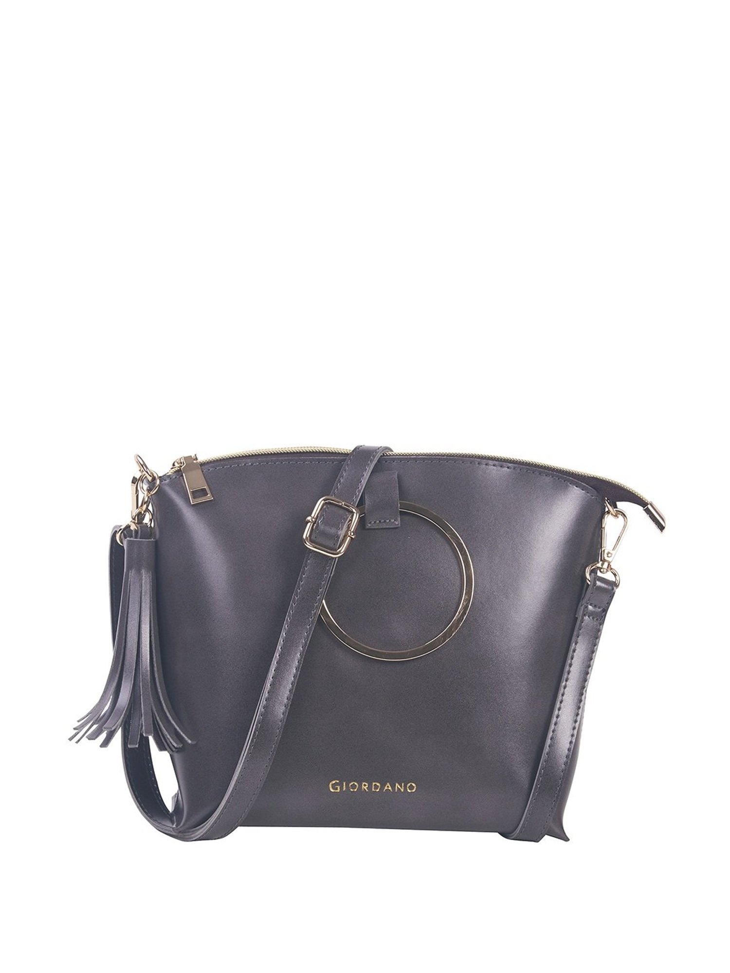 Giordano Grey Textured Medium Sling Handbag