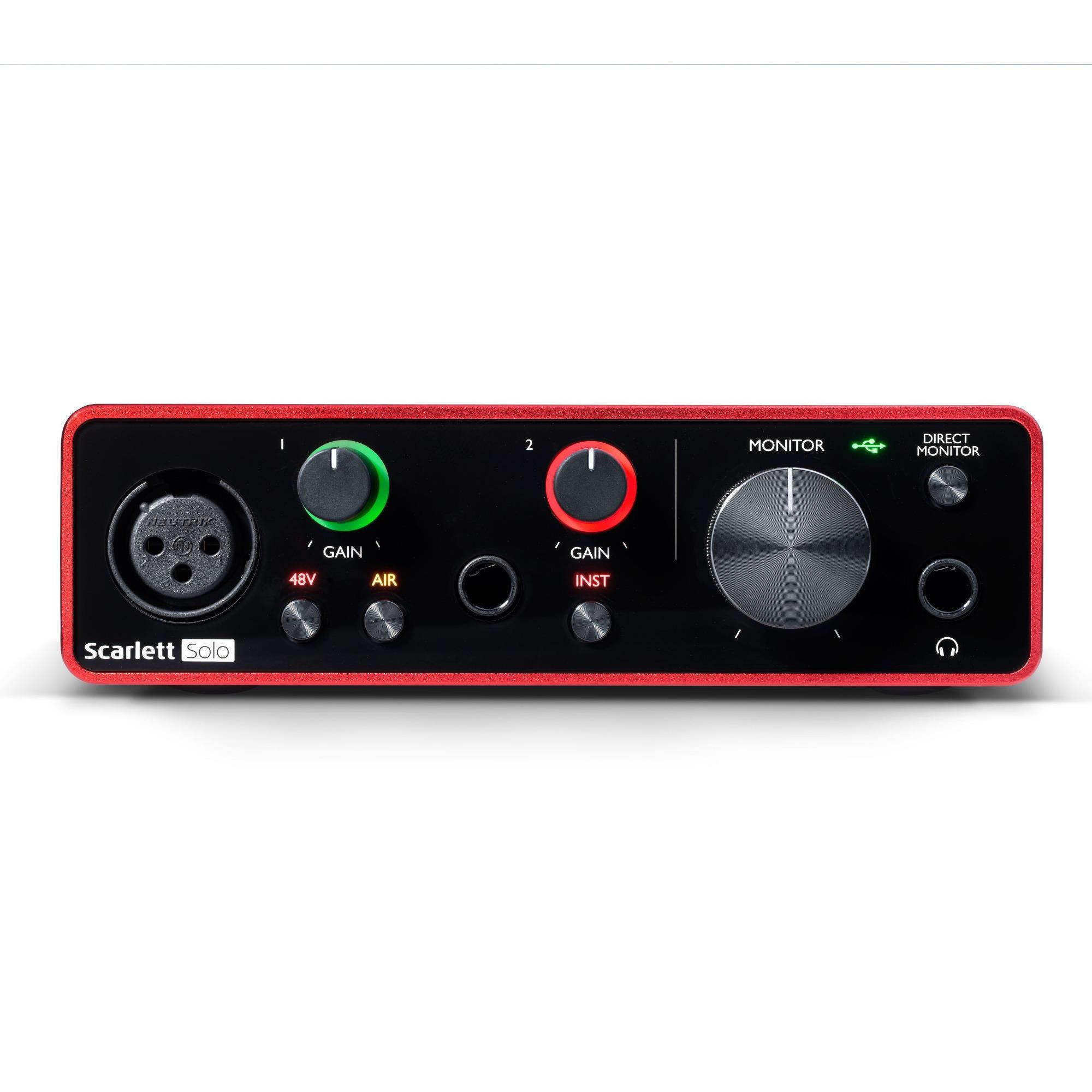 Focusrite Scarlett Solo 3rd Gen USB Audio Interface with Headphones Bundle